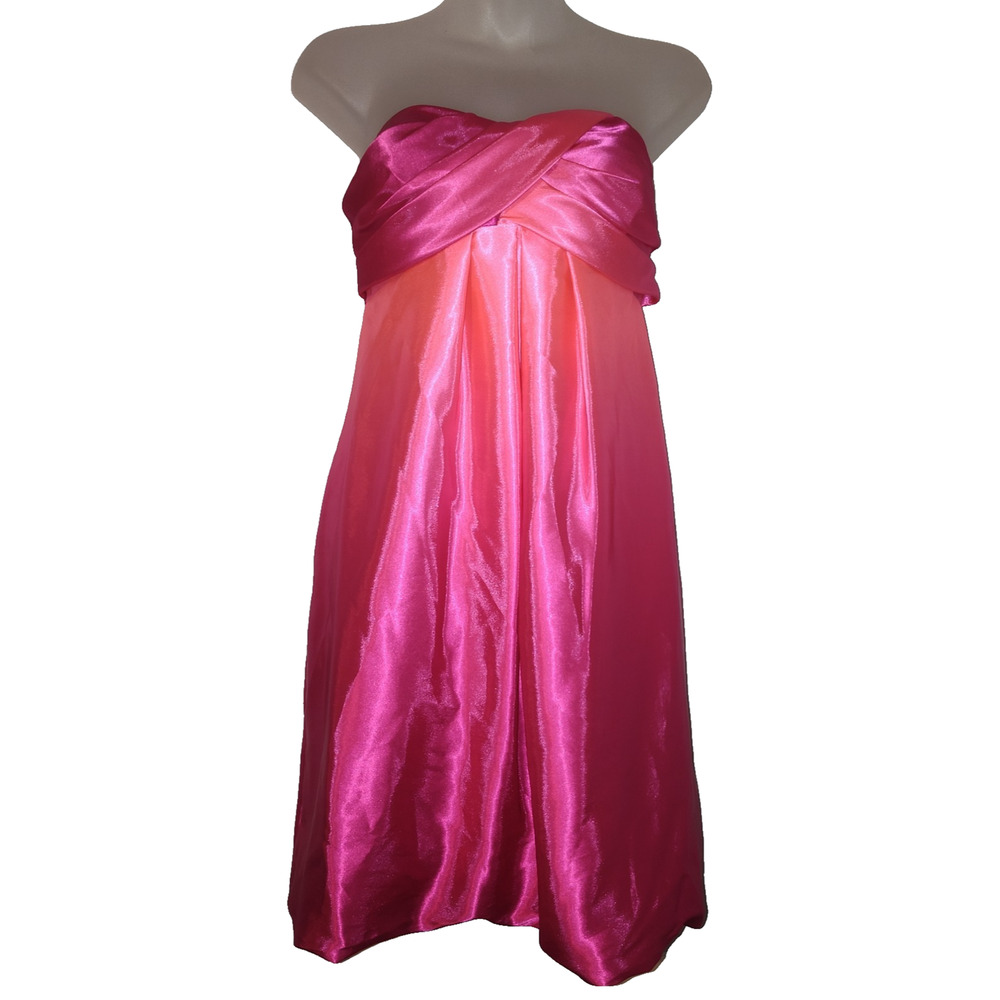 Jump Apparel Women's Pink Strapless Satin Dress Size 6 BG15